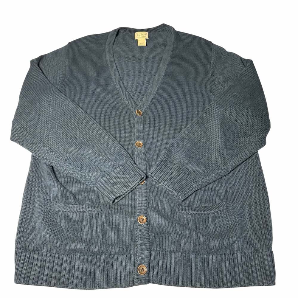 L.L.Bean 100% Cotton Button-Front Cardigan Sweater XL-REG